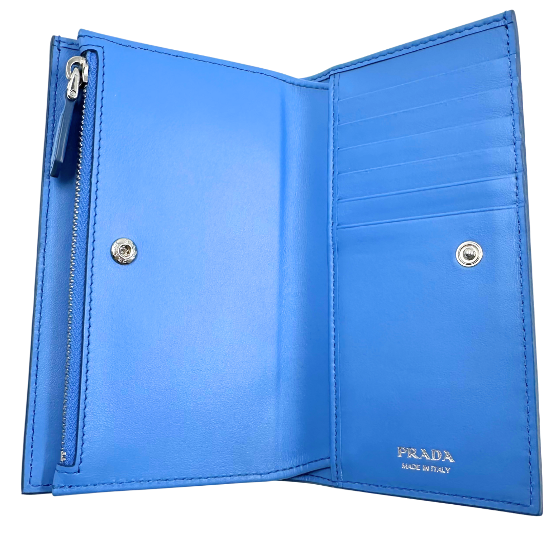 Prada Saffiano Triangle Compact Wallet