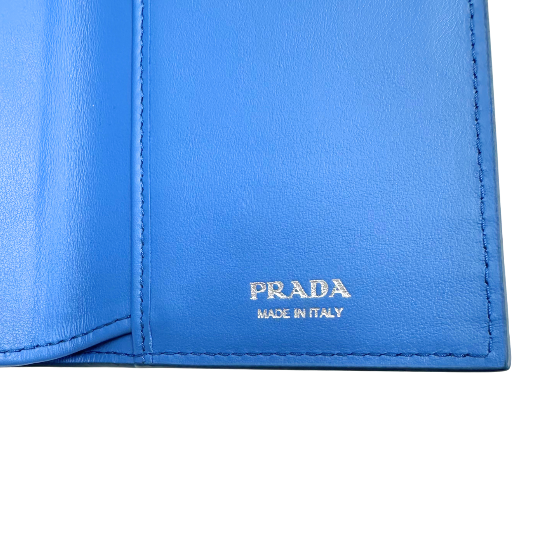 Prada Saffiano Triangle Compact Wallet