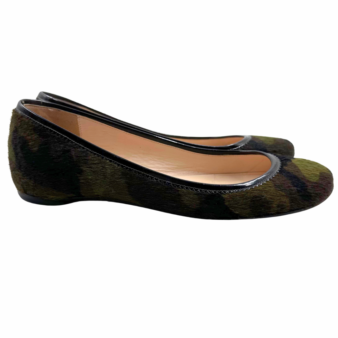 Louboutin 7 38 Green Pony Hair Flats