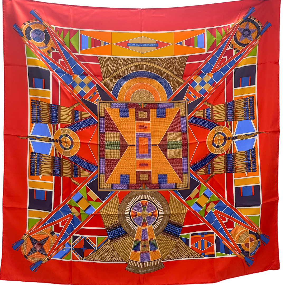 L'Art Indien des Plaines Hermes Silk Scarf