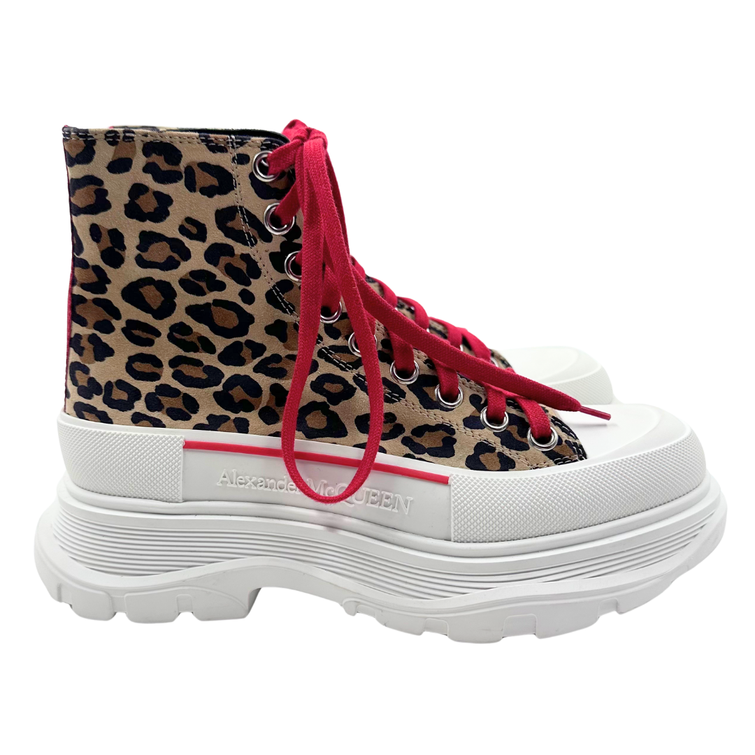 Alexander McQueen 37.5 Leopard Suede Sneakers