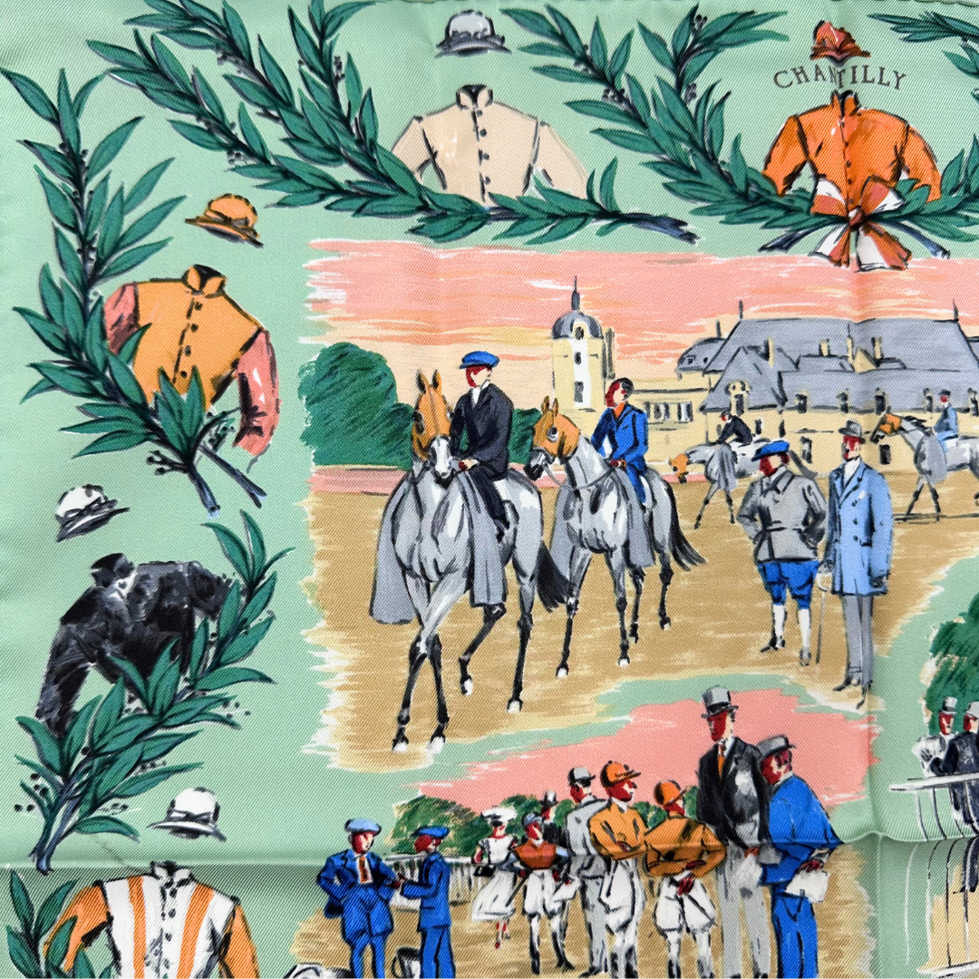 Hermes Champ De Courses A Chantilly Scarf