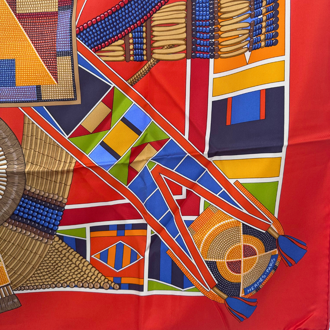 L'Art Indien des Plaines Hermes Silk Scarf