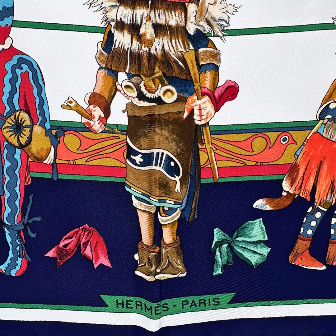 Kachinas Hermes Silk Scarf by Kermit Oliver