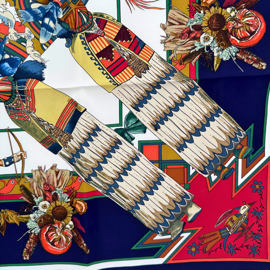 Kachinas Hermes Silk Scarf by Kermit Oliver