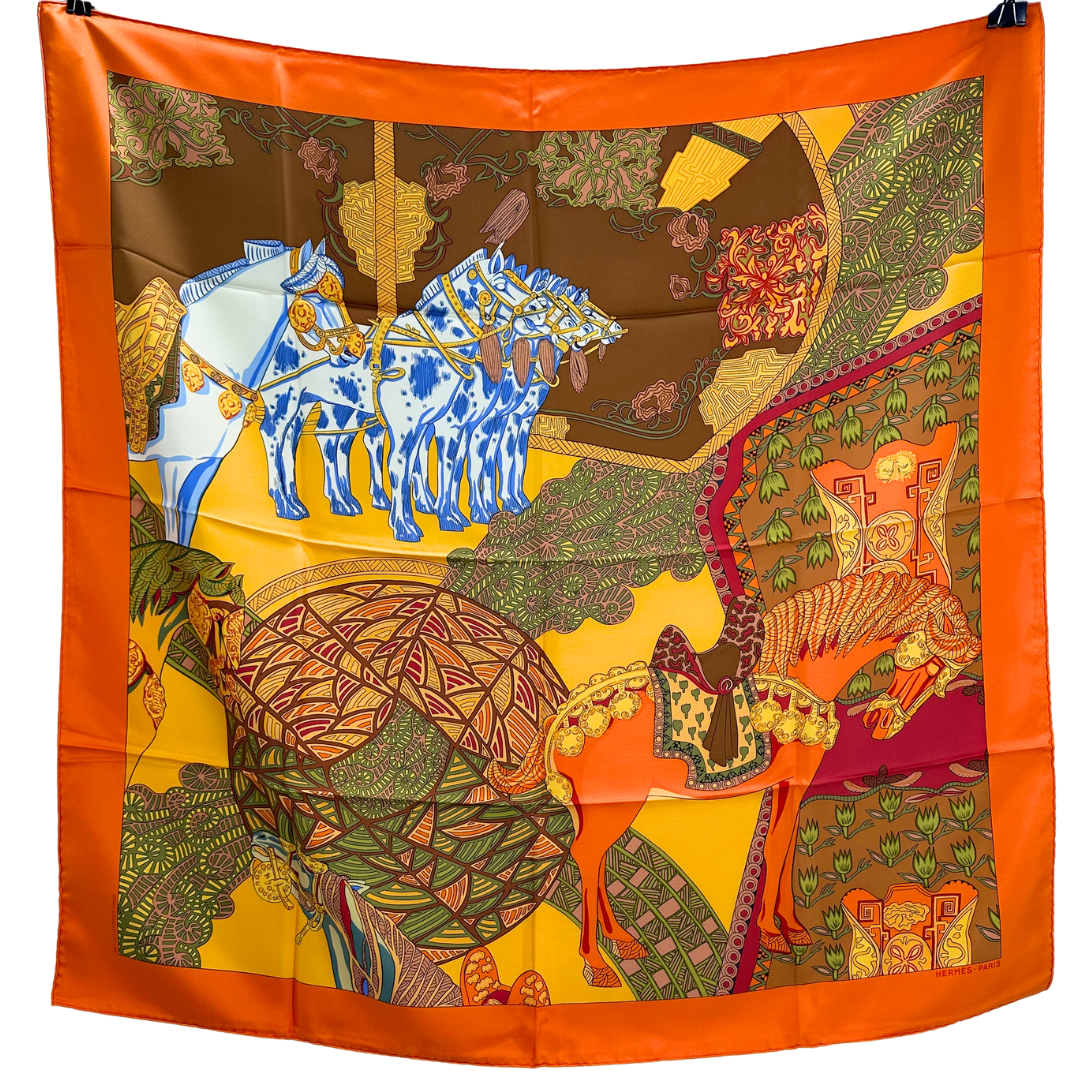 Hermes Scarf Art Des Steppes by Annie Faivre